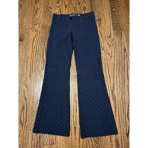 Betabrand Blue Geometric Classic Yoga Pant Bootcut Pull On Stretch Women’s Small